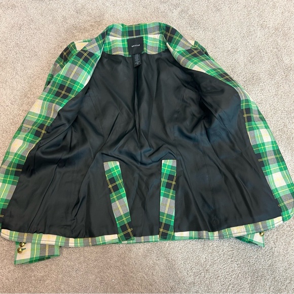 Smythe Green Black Grass Seersucker Plaid Duchess Patch Pocket Blazer Jacket 4 - Picture 9 of 14